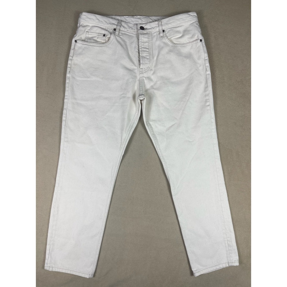 Kenzo Jeans Women 34 White Mermaid Embroidered Button Fly Made in Italy EUC